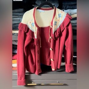 In Great Condition — HILL HOUSE HOME DESK CARDIGAN - s - Burgundy